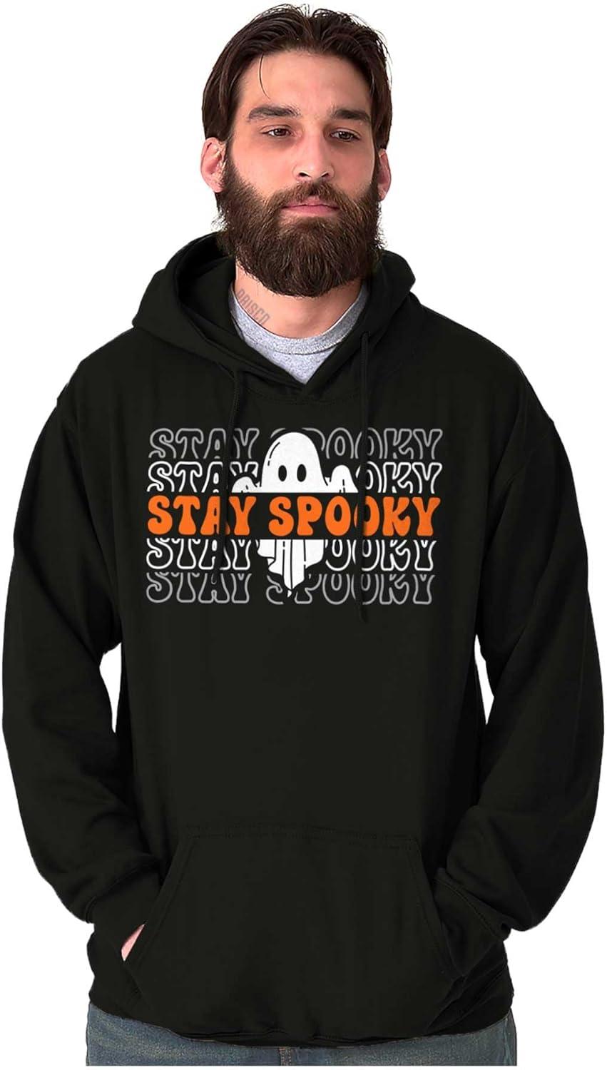 imageBrisco Brands Halloween Ghost Stay Spooky Gradient Hoodie Sweatshirt Women MenBlack