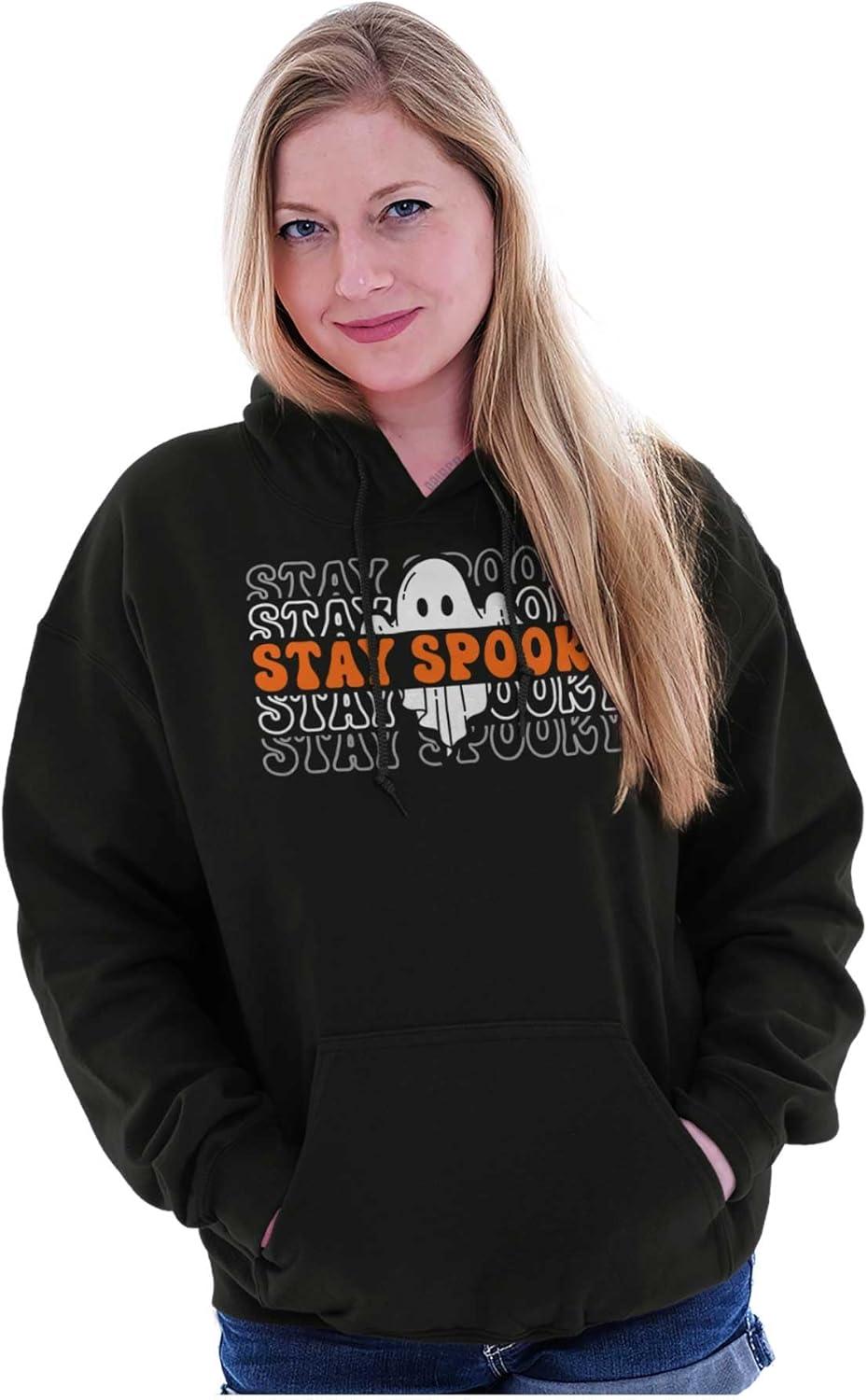 imageBrisco Brands Halloween Ghost Stay Spooky Gradient Hoodie Sweatshirt Women MenBlack