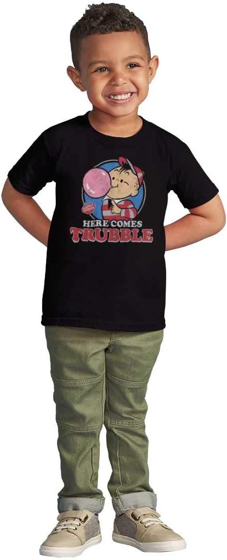 imageVintage Dubble Bubble Here Comes Trouble Toddler Boy Girl T ShirtBlack
