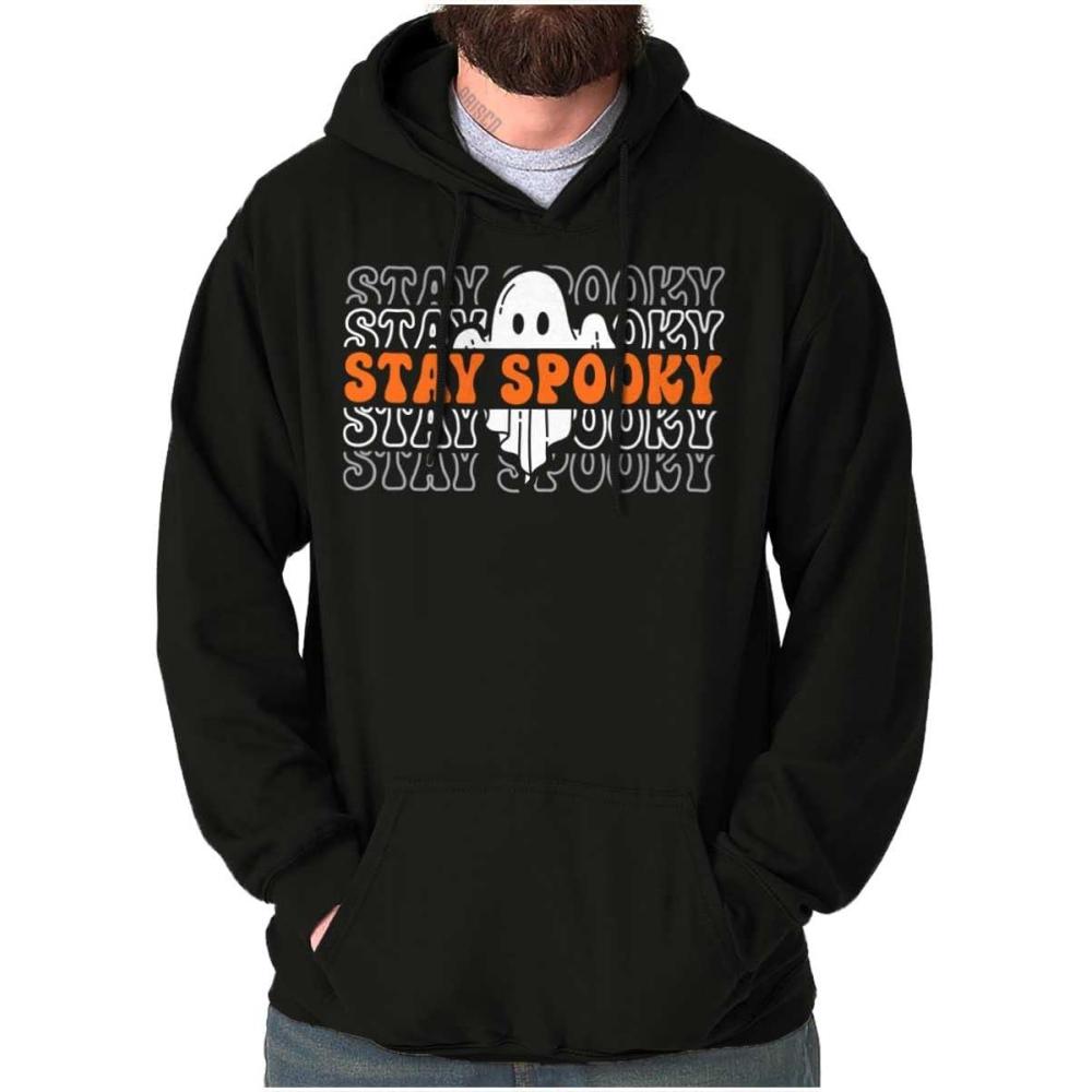 imageBrisco Brands Halloween Ghost Stay Spooky Gradient Hoodie Sweatshirt Women MenBlack