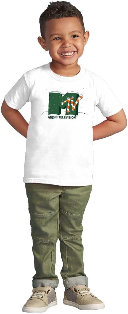 imageRetro MTV Winter Candy Cane Logo Toddler Boy Girl T ShirtWhite