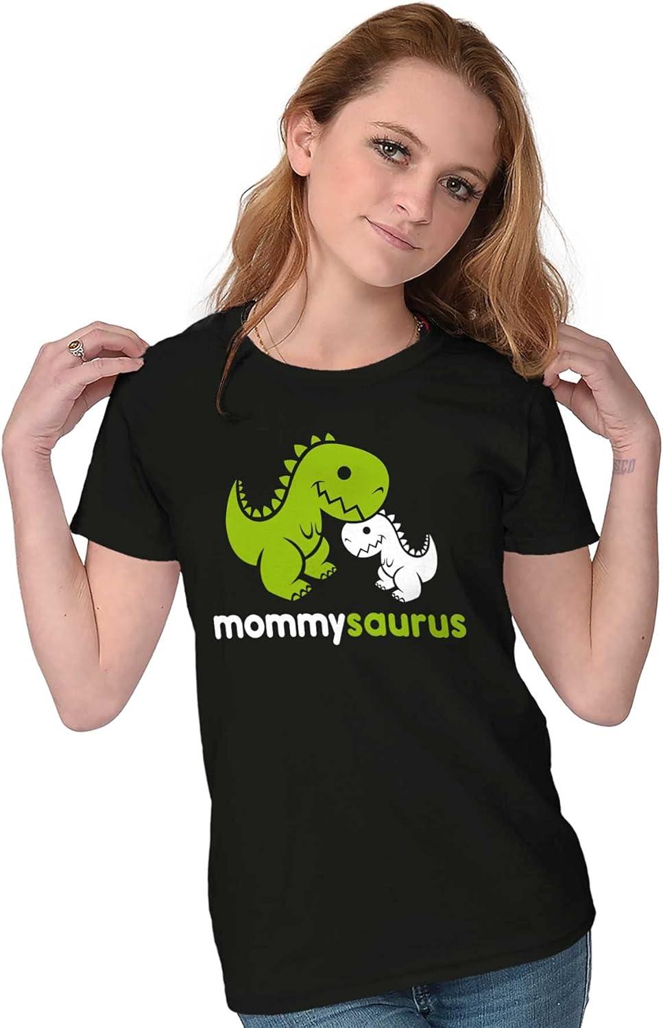 imageMommysaurus Cute Dinosaur Mothers Day Womens Slim Fit Graphic TeeBlack