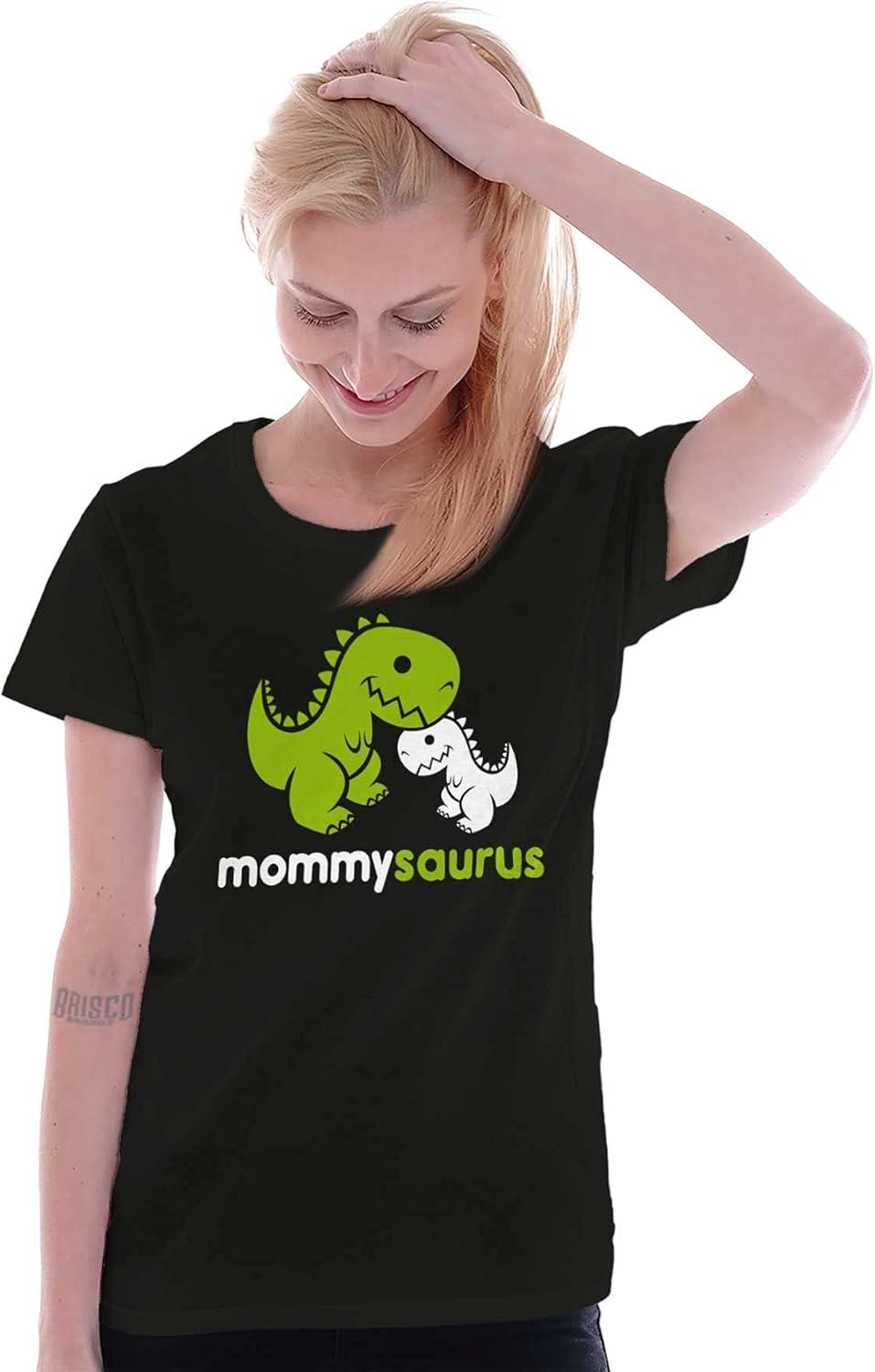 imageMommysaurus Cute Dinosaur Mothers Day Womens Slim Fit Graphic TeeBlack