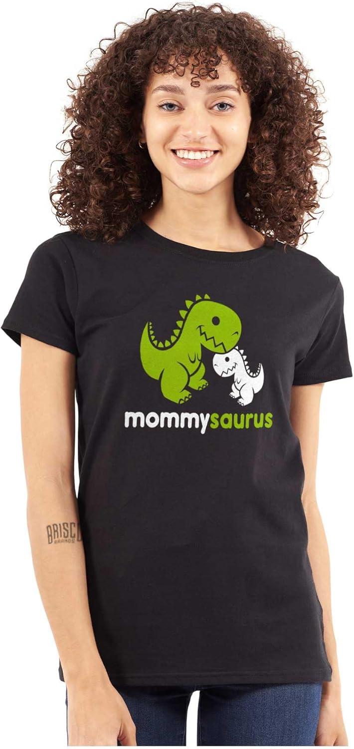 imageMommysaurus Cute Dinosaur Mothers Day Womens Slim Fit Graphic TeeBlack