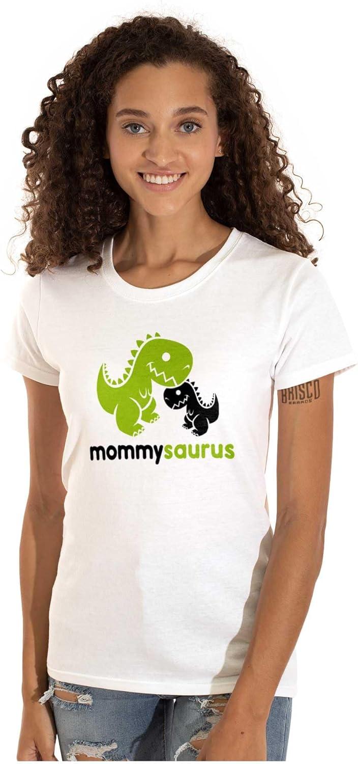 imageMommysaurus Cute Dinosaur Mothers Day Womens Slim Fit Graphic TeeWhite