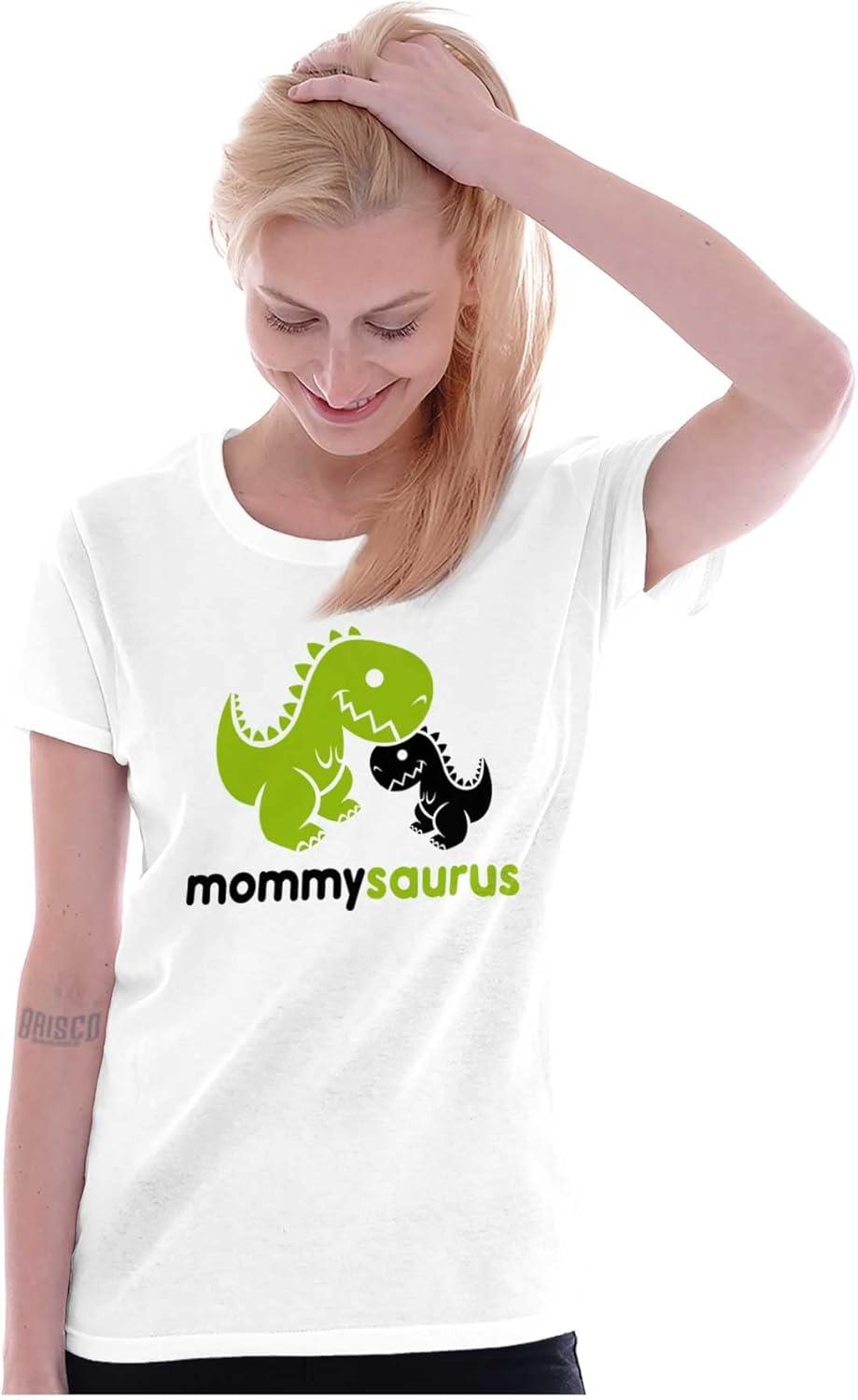 imageMommysaurus Cute Dinosaur Mothers Day Womens Slim Fit Graphic TeeWhite
