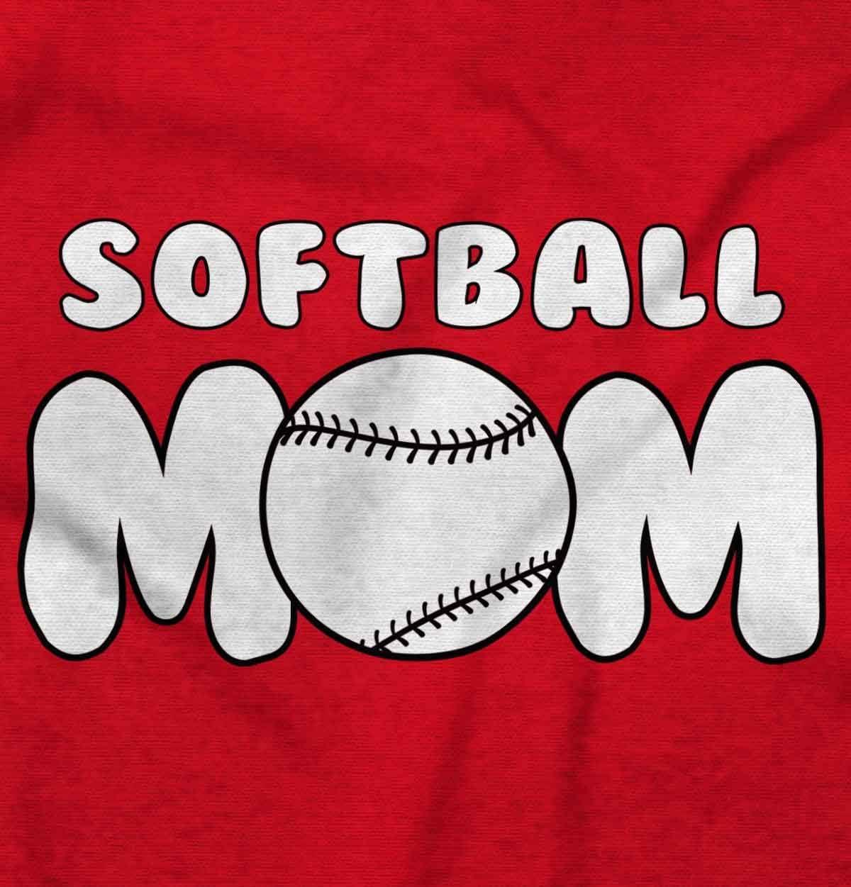 imageSoftball Mom Proud Sports Mother Womens Slim Fit Graphic Tee Red