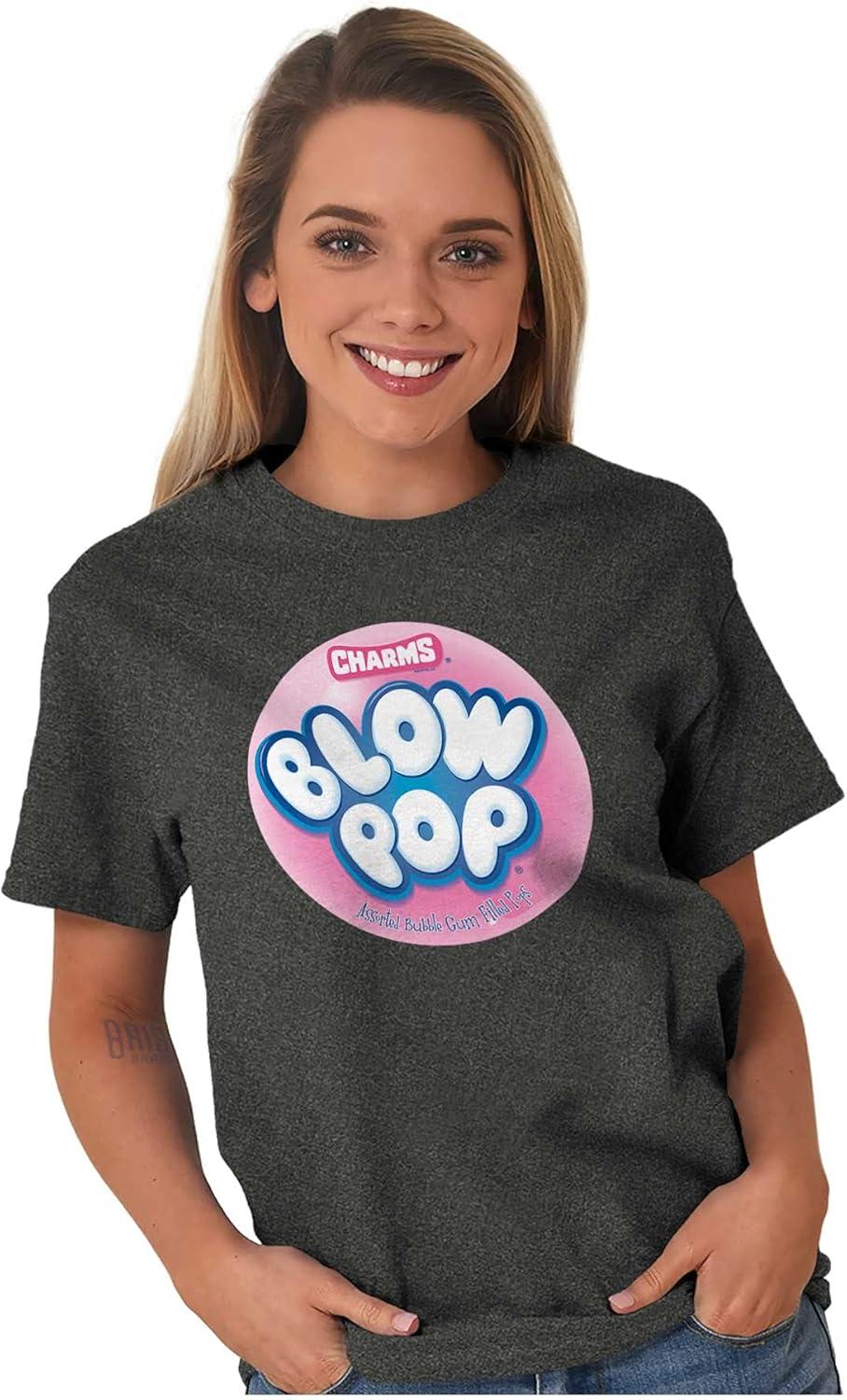 imageBrisco Brands Cute Retro Bubblegum Blow Pop Womens Graphic T Shirt Tees Dark Heather