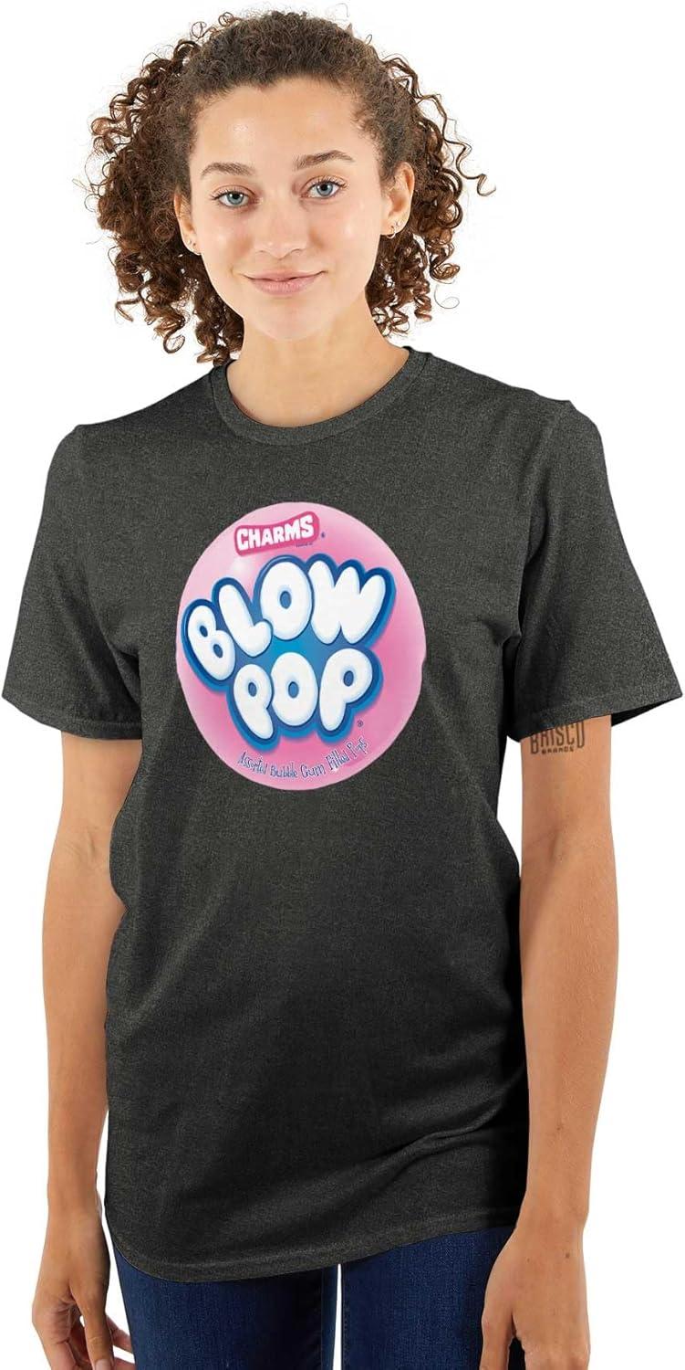 imageBrisco Brands Cute Retro Bubblegum Blow Pop Womens Graphic T Shirt Tees Dark Heather