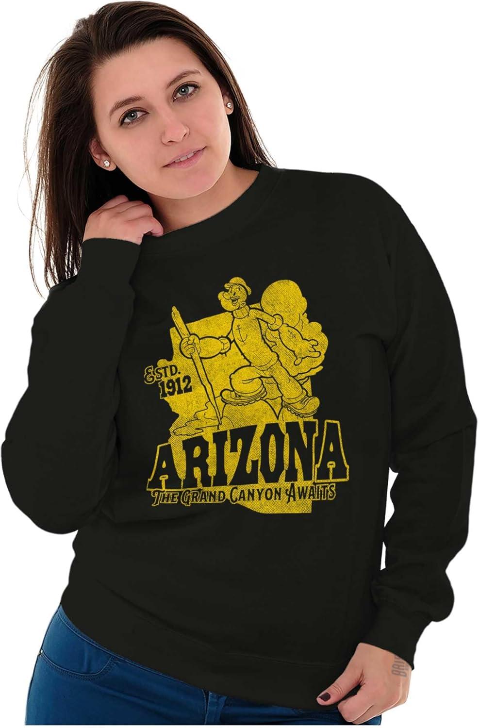 imageBrisco Brands Popeye Cartoon American States Sweatshirt for Men or WomenArizona