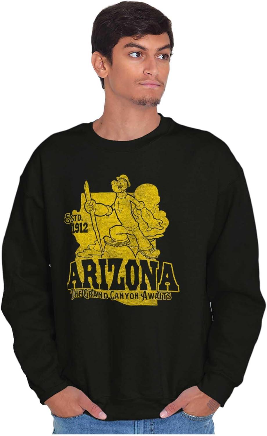 imageBrisco Brands Popeye Cartoon American States Sweatshirt for Men or WomenArizona
