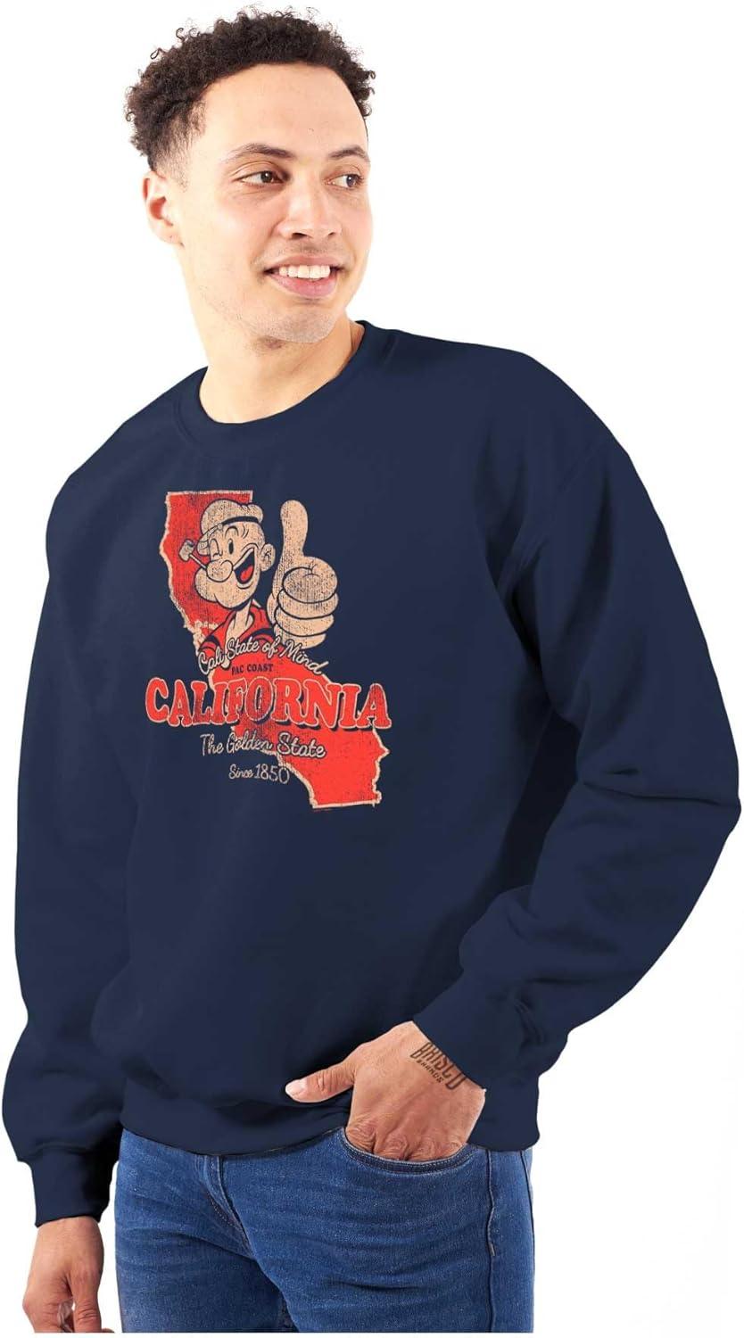 imageBrisco Brands Popeye Cartoon American States Sweatshirt for Men or WomenCalifornia