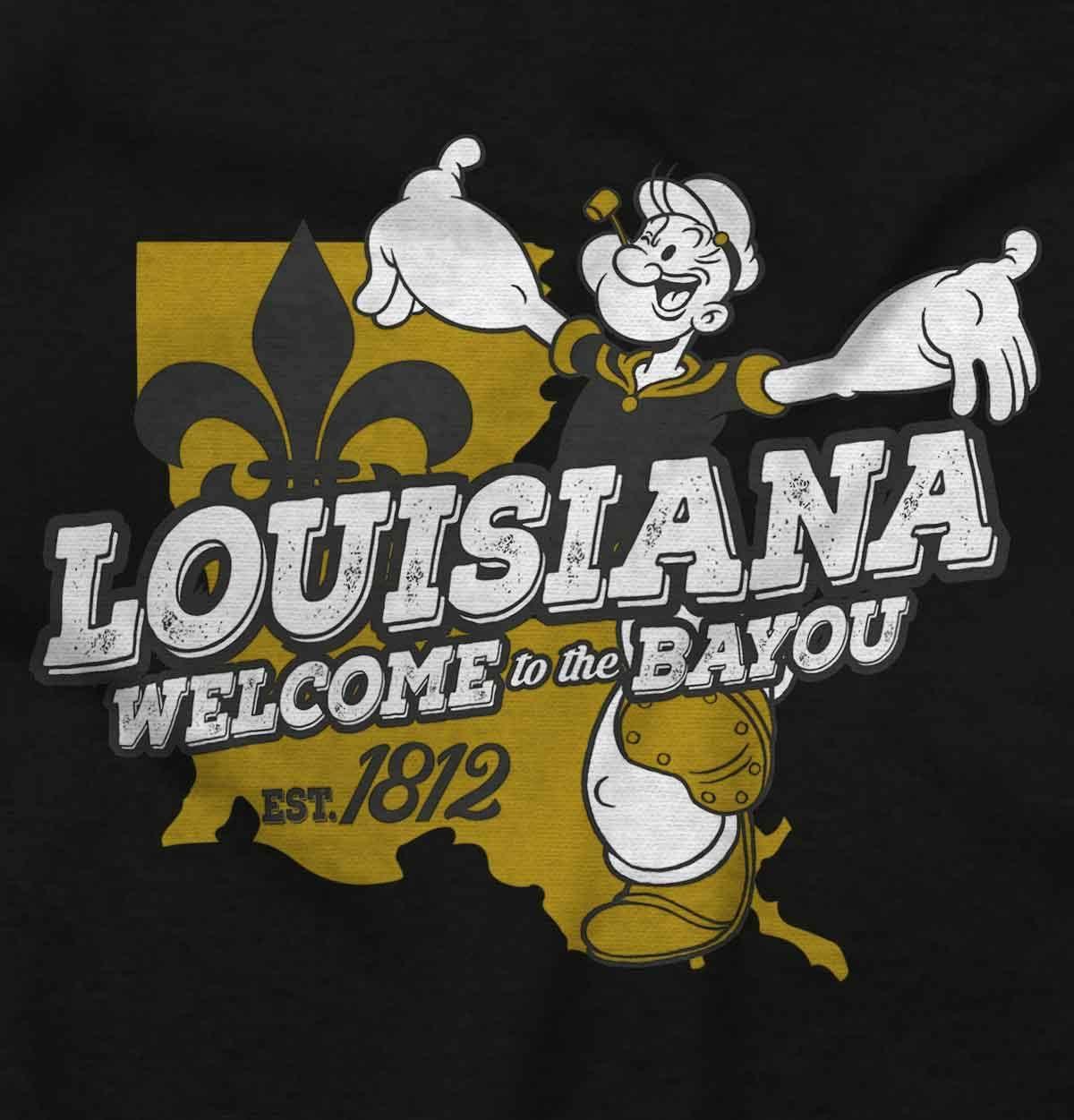 imageBrisco Brands Popeye Cartoon American States Sweatshirt for Men or WomenLouisiana