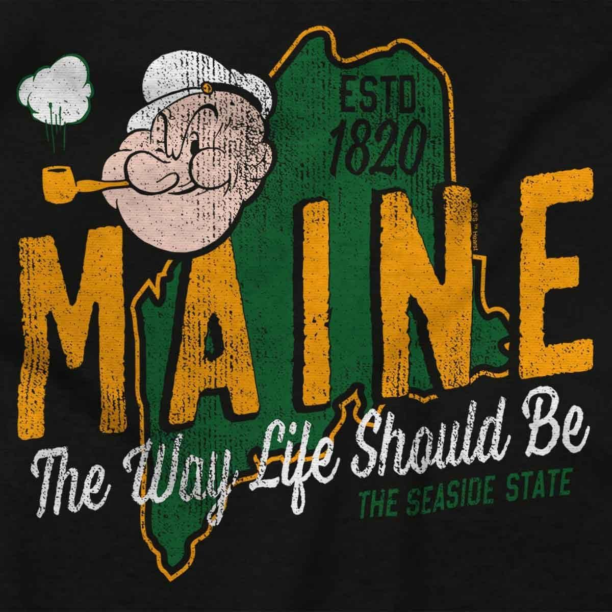 imageBrisco Brands Popeye Cartoon American States Sweatshirt for Men or WomenMaine