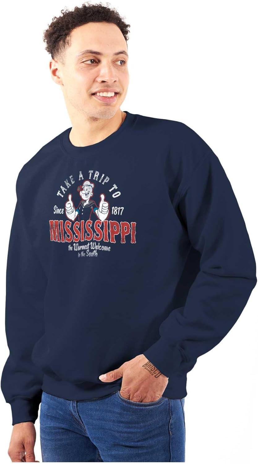 imageBrisco Brands Popeye Cartoon American States Sweatshirt for Men or WomenMississippi