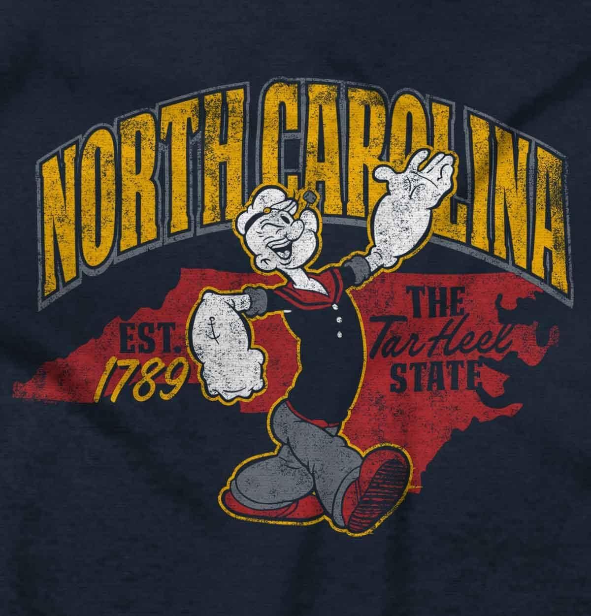 imageBrisco Brands Popeye Cartoon American States Sweatshirt for Men or WomenNorth Carolina Navy