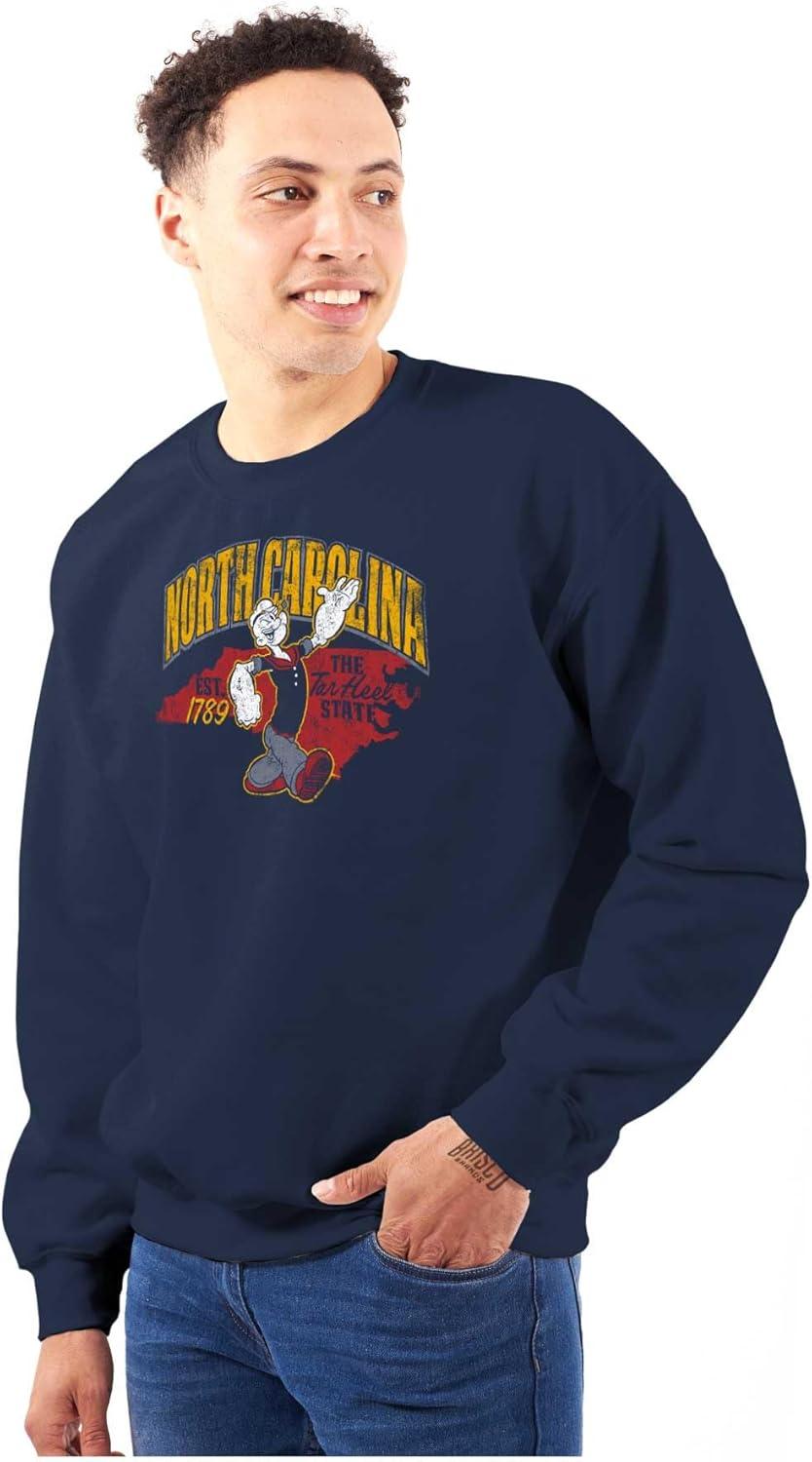 imageBrisco Brands Popeye Cartoon American States Sweatshirt for Men or WomenNorth Carolina Navy