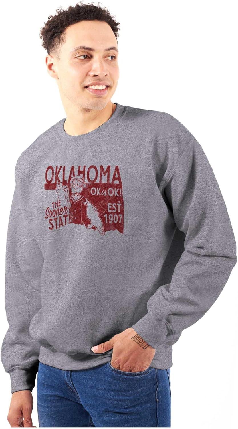 imageBrisco Brands Popeye Cartoon American States Sweatshirt for Men or WomenOklahoma