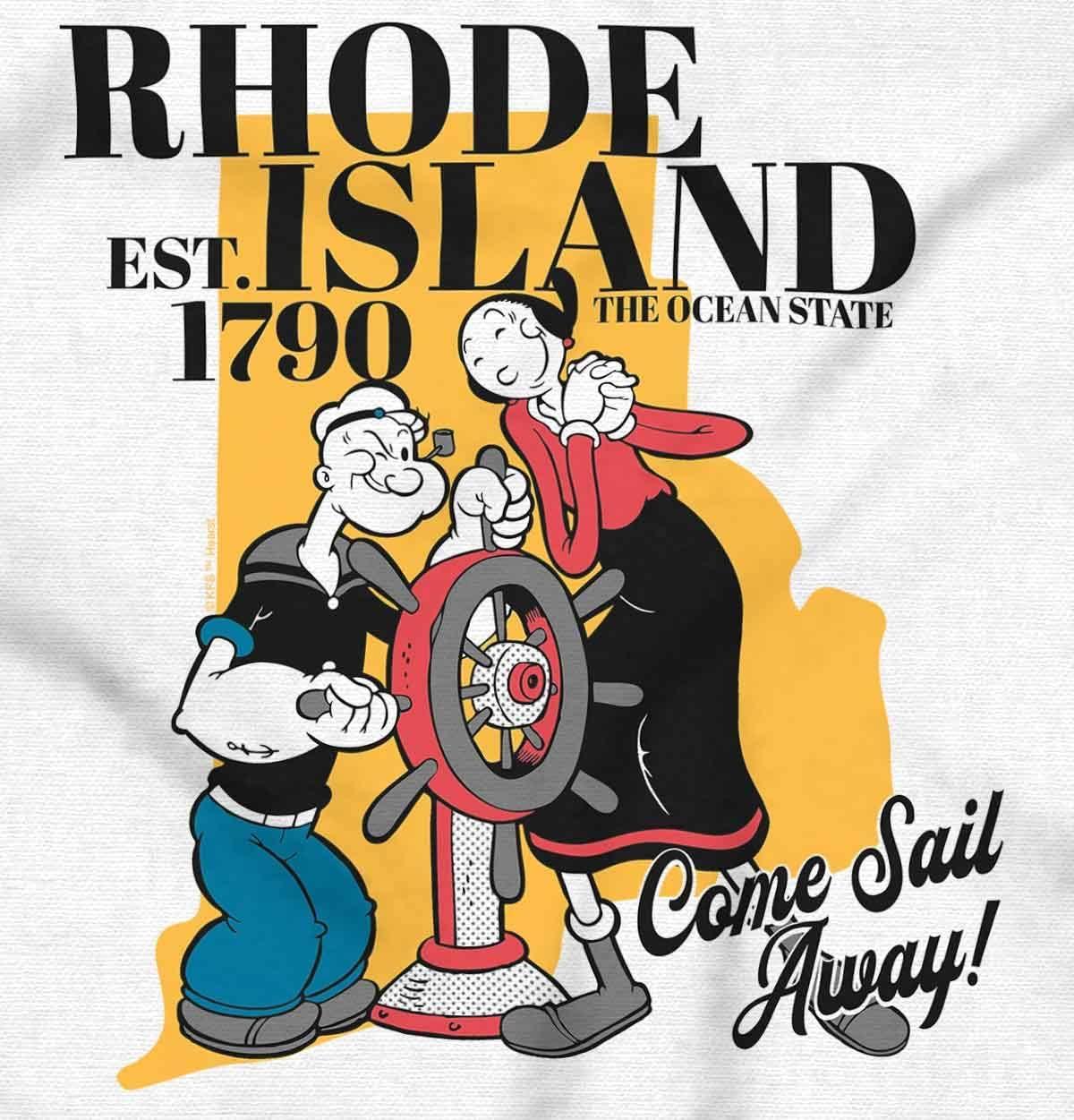 imageBrisco Brands Popeye Cartoon American States Sweatshirt for Men or WomenRhode Island