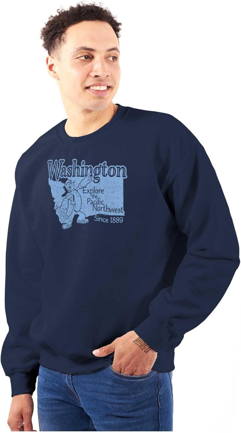 imageBrisco Brands Popeye Cartoon American States Sweatshirt for Men or WomenWashington