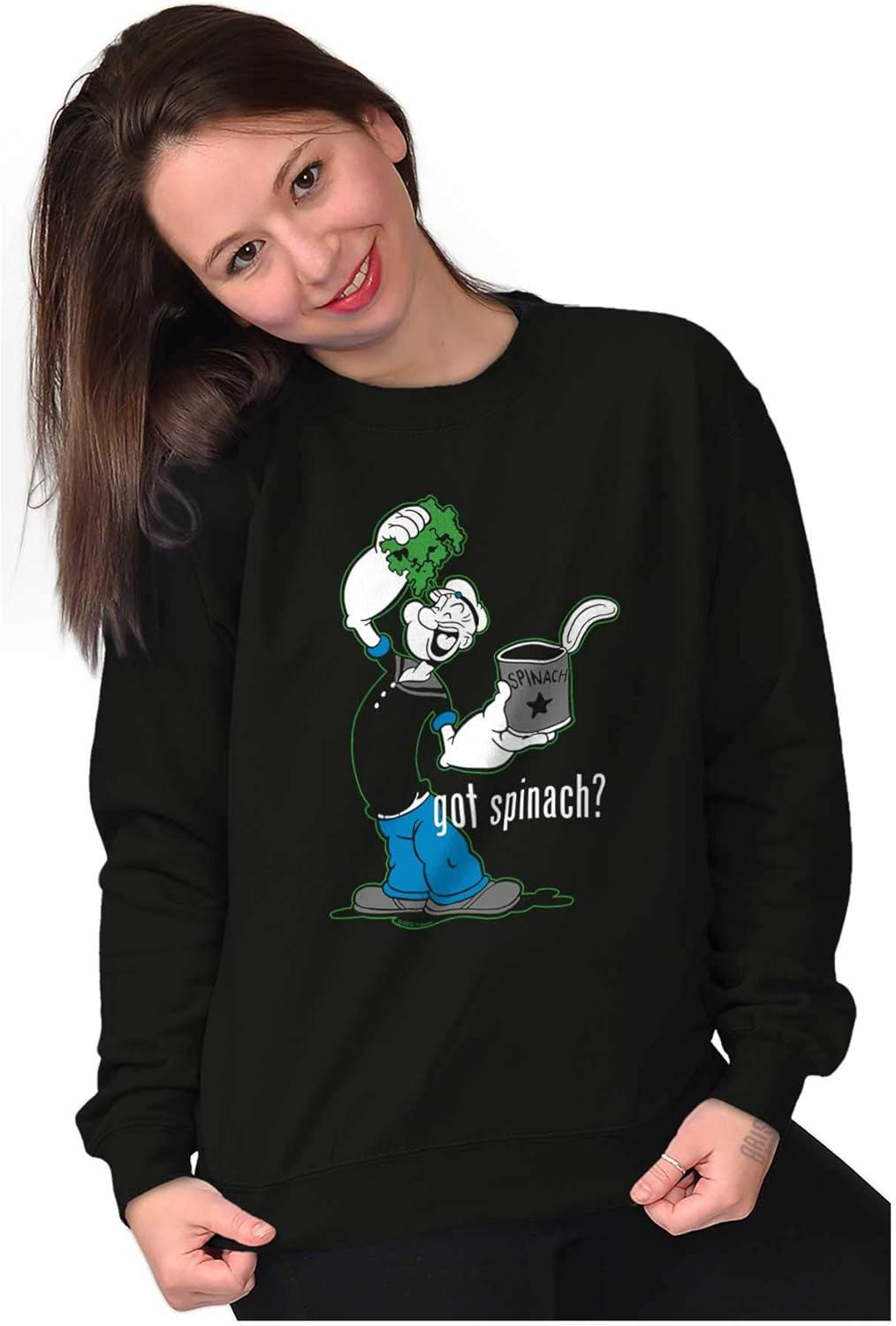 imageBrisco Brands Popeye The Sailor Man Got Spinach Sweatshirt for Men or WomenBlack
