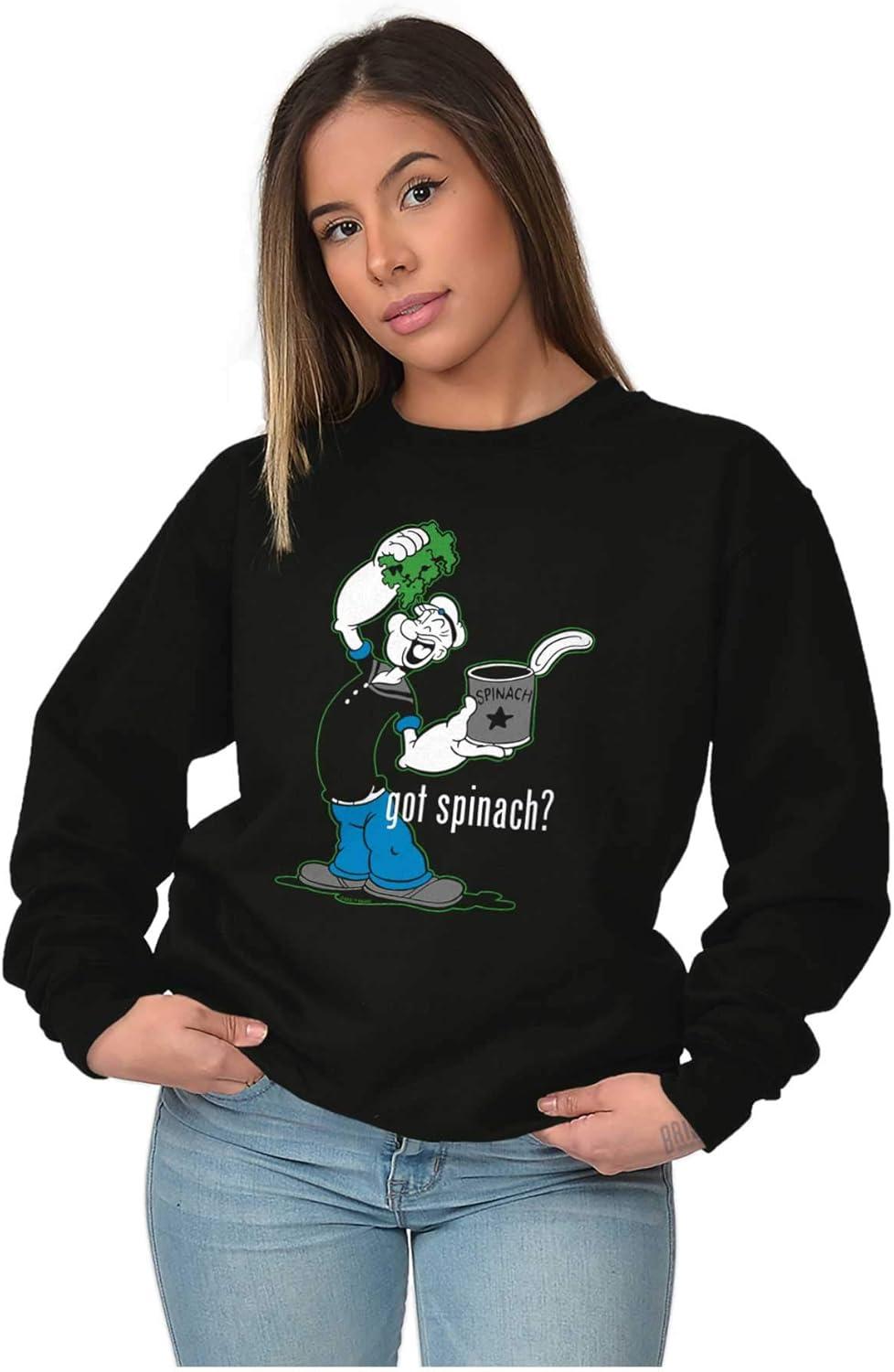 imageBrisco Brands Popeye The Sailor Man Got Spinach Sweatshirt for Men or WomenBlack