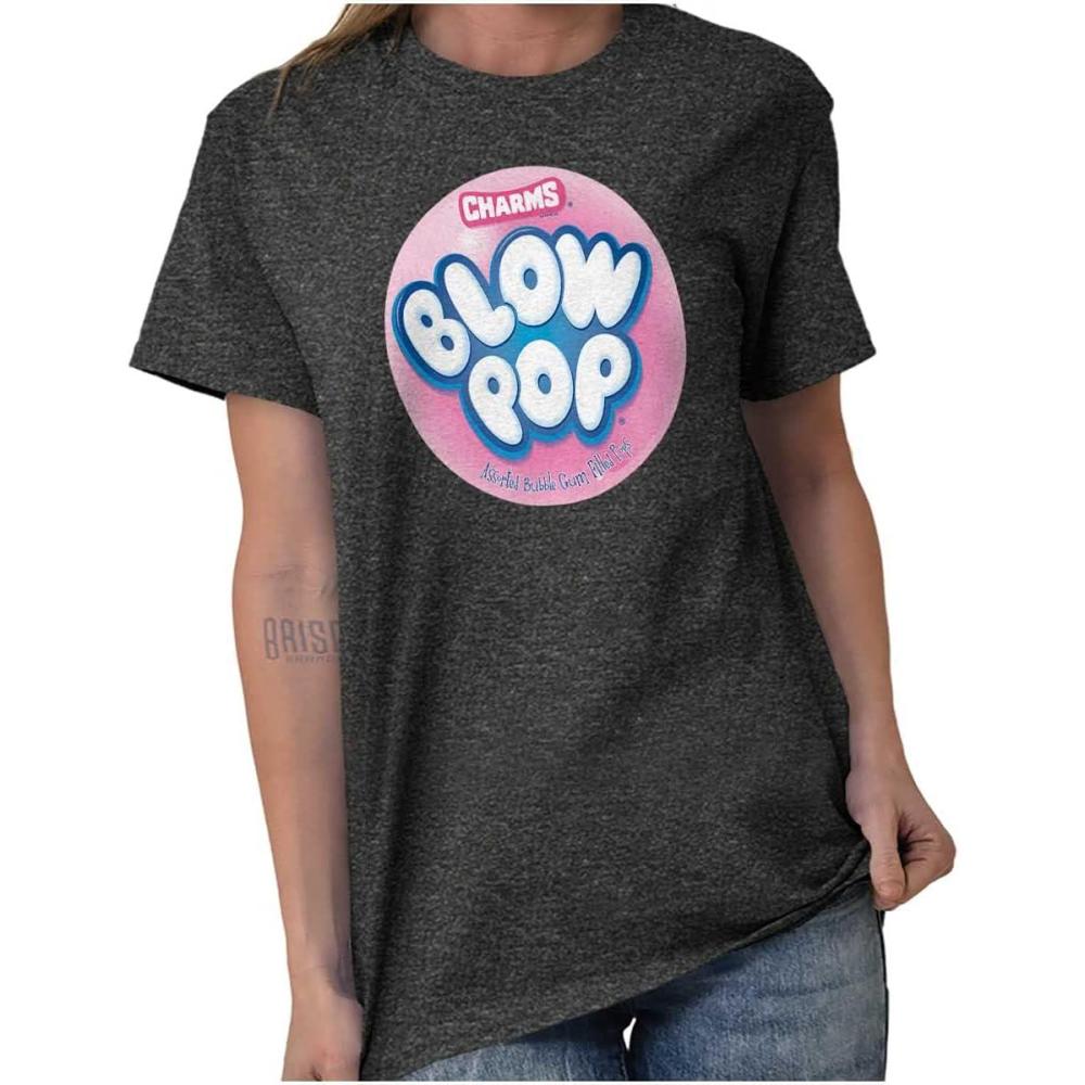 imageBrisco Brands Cute Retro Bubblegum Blow Pop Womens Graphic T Shirt Tees Dark Heather