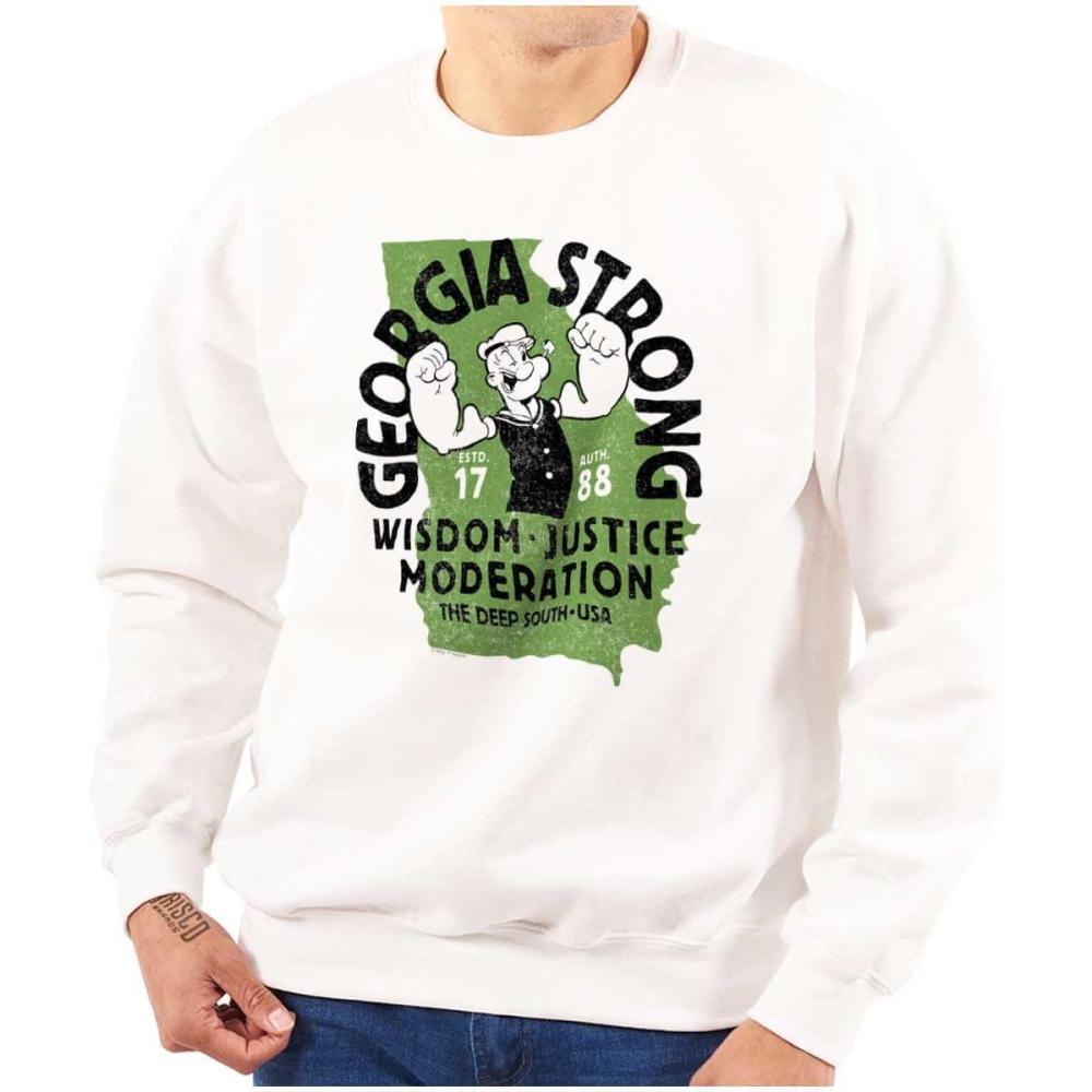imageBrisco Brands Popeye Cartoon American States Sweatshirt for Men or WomenGeorgia