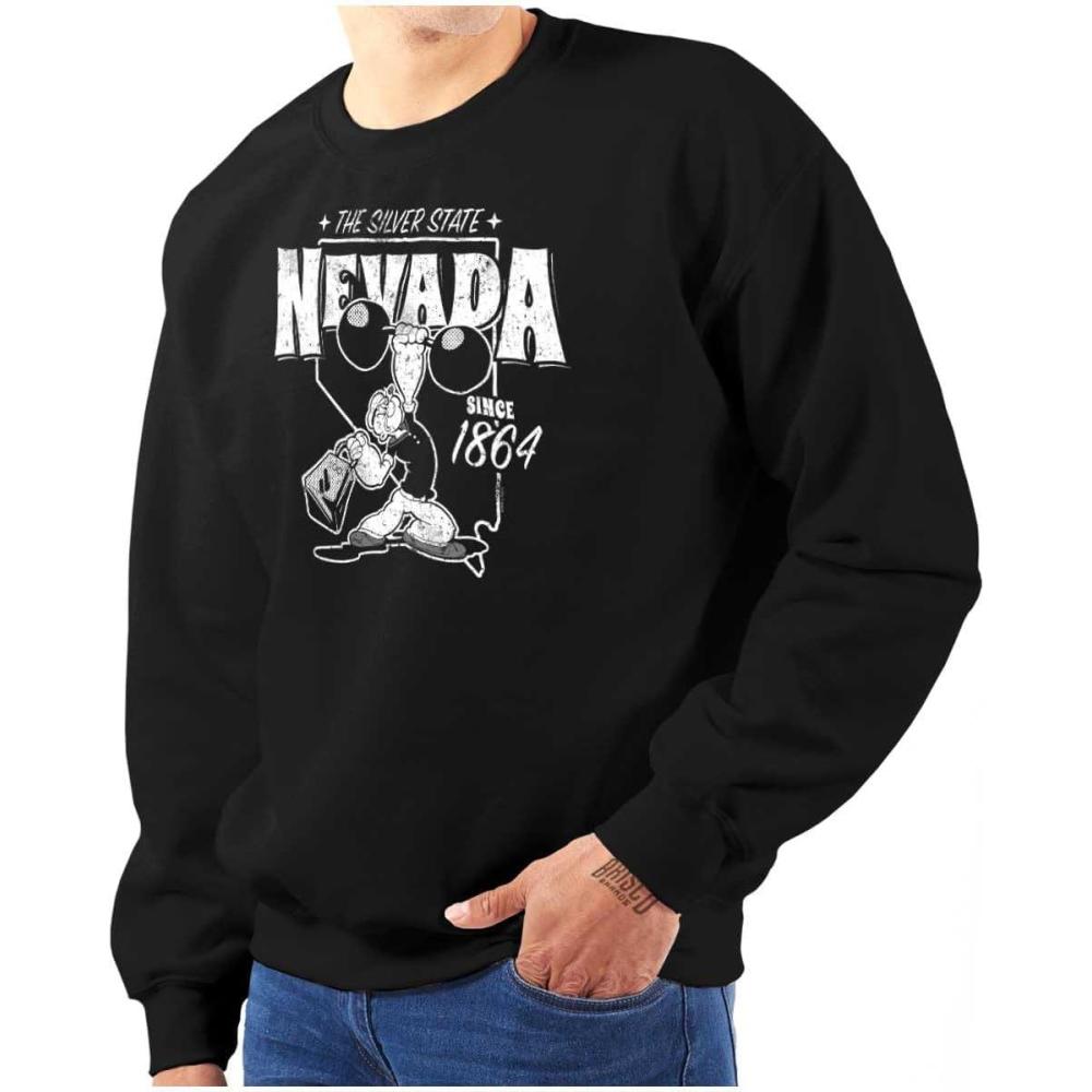imageBrisco Brands Popeye Cartoon American States Sweatshirt for Men or WomenNevada