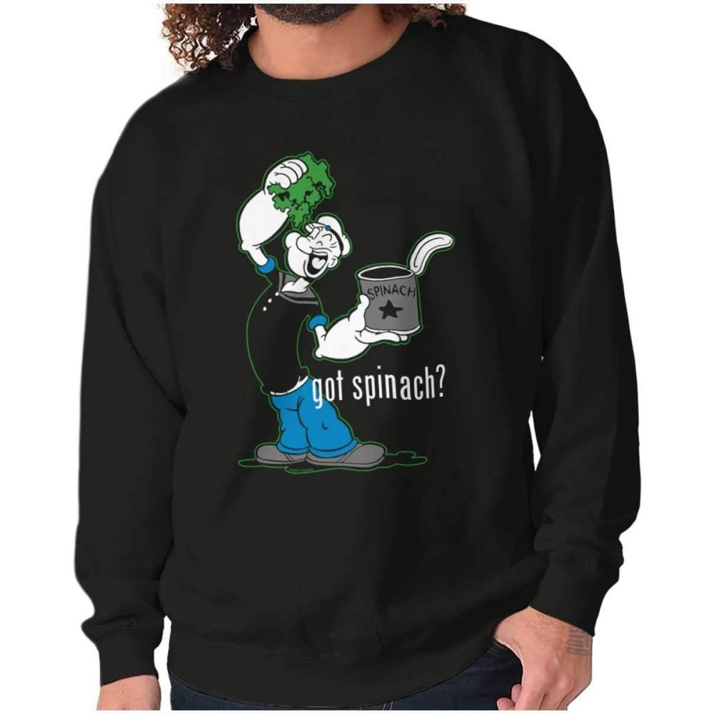 imageBrisco Brands Popeye The Sailor Man Got Spinach Sweatshirt for Men or WomenBlack