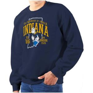 Brisco Brands Popeye Cartoon American States Sweatshirt for Men or Women(Indiana)