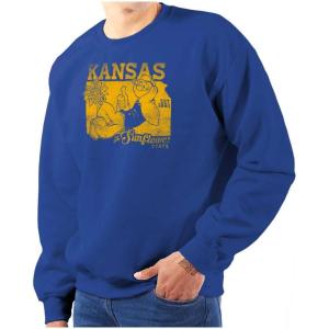 Brisco Brands Popeye Cartoon American States Sweatshirt for Men or Women(Kansas)