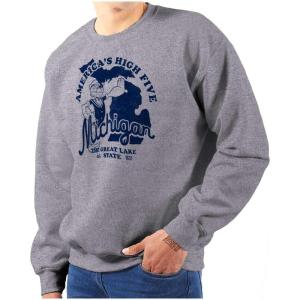 Brisco Brands Popeye Cartoon American States Sweatshirt for Men or Women(Michigan)