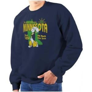 Brisco Brands Popeye Cartoon American States Sweatshirt for Men or Women(Minnesota – Navy)