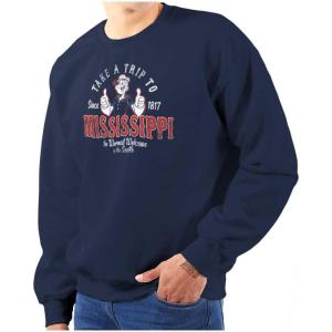 Brisco Brands Popeye Cartoon American States Sweatshirt for Men or Women(Mississippi)