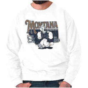 Brisco Brands Popeye Cartoon American States Sweatshirt for Men or Women(Montana)