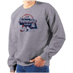 Brisco Brands Popeye Cartoon American States Sweatshirt for Men or Women(Nebraska)