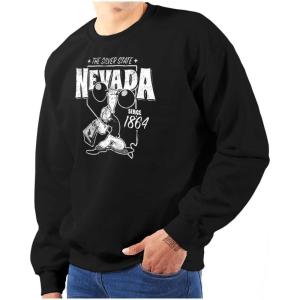 Brisco Brands Popeye Cartoon American States Sweatshirt for Men or Women(Nevada)
