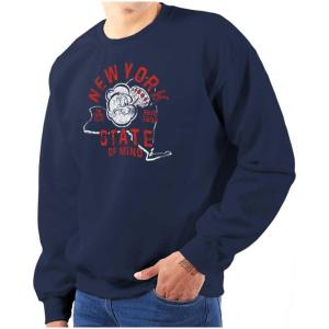 Brisco Brands Popeye Cartoon American States Sweatshirt for Men or Women(New York)