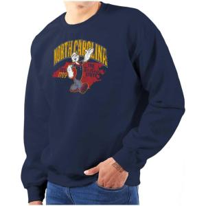 Brisco Brands Popeye Cartoon American States Sweatshirt for Men or Women(North Carolina – Navy)