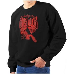 Brisco Brands Popeye Cartoon American States Sweatshirt for Men or Women(Ohio – Black)