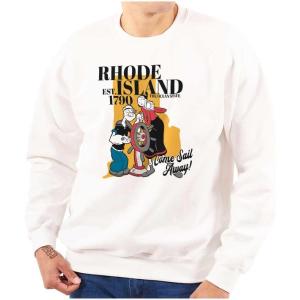 Brisco Brands Popeye Cartoon American States Sweatshirt for Men or Women(Rhode Island)