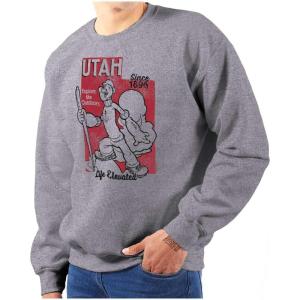 Brisco Brands Popeye Cartoon American States Sweatshirt for Men or Women(Utah)