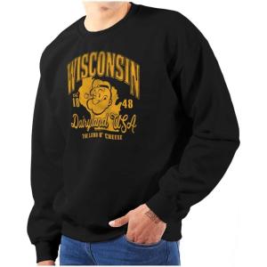 Brisco Brands Popeye Cartoon American States Sweatshirt for Men or Women(Wisconsin)