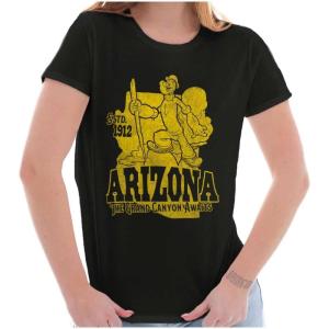 Brisco Brands Popeye Cartoon American States Womens Slim Fit Graphic Tee(Arizona)