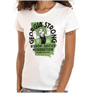 Brisco Brands Popeye Cartoon American States Womens Slim Fit Graphic Tee(Georgia)