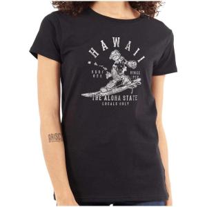 Brisco Brands Popeye Cartoon American States Womens Slim Fit Graphic Tee(Hawaii)