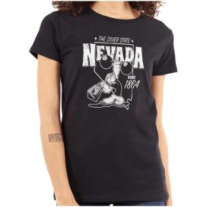 Brisco Brands Popeye Cartoon American States Womens Slim Fit Graphic Tee(Nevada)