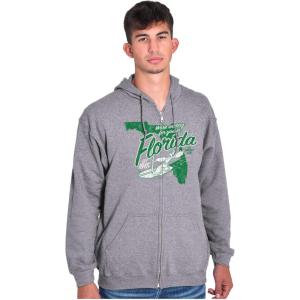 Brisco Brands Popeye Cartoon American States Zip Up Hoodie Mens Womens(Florida)
