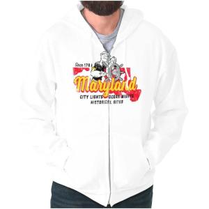 Brisco Brands Popeye Cartoon American States Zip Up Hoodie Mens Womens(Maryland)